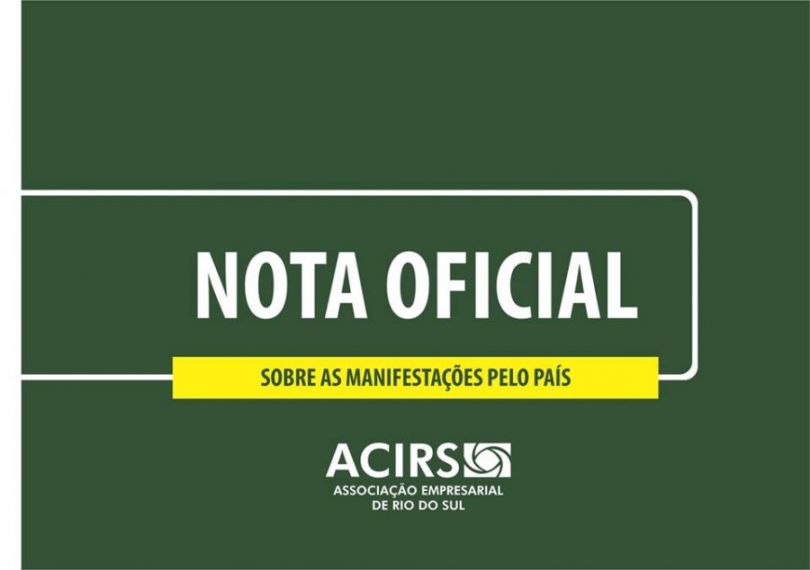 NOTA OFICIAL DA ACIRS