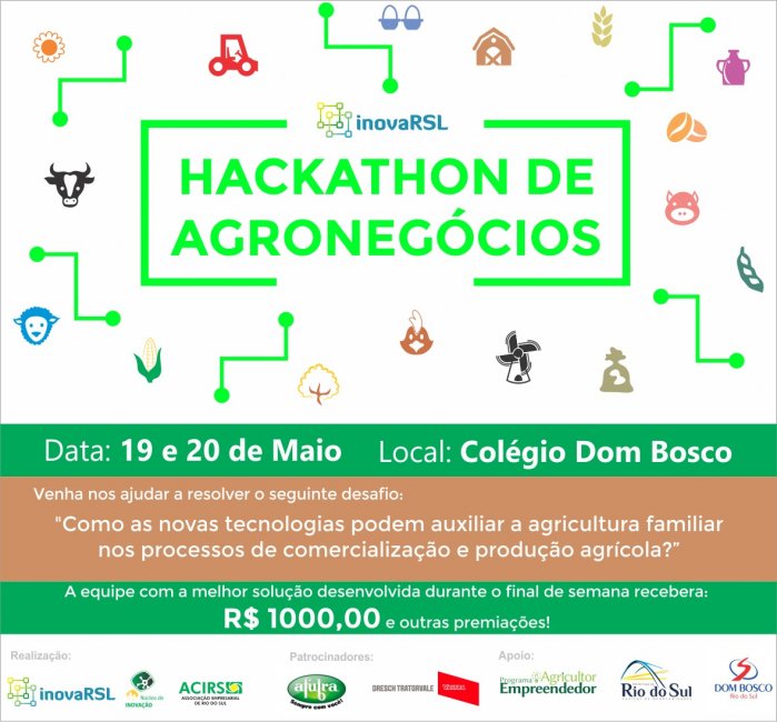 Núcleo de Inovação da ACIRS promoverá 1º Hackathon de Agronegócios da região