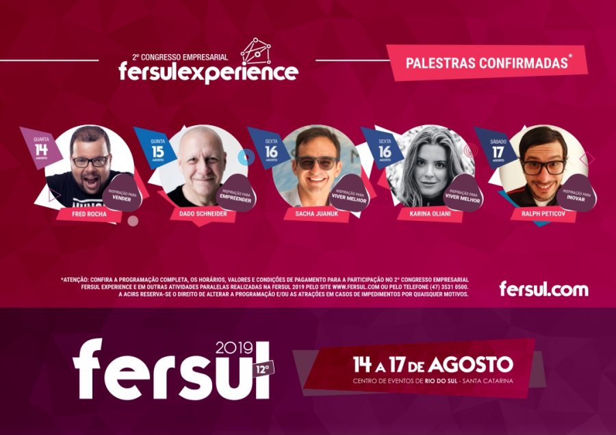 Com valores promocionais, 2º Congresso Empresarial Fersul Experience tem ingressos e passaportes à venda