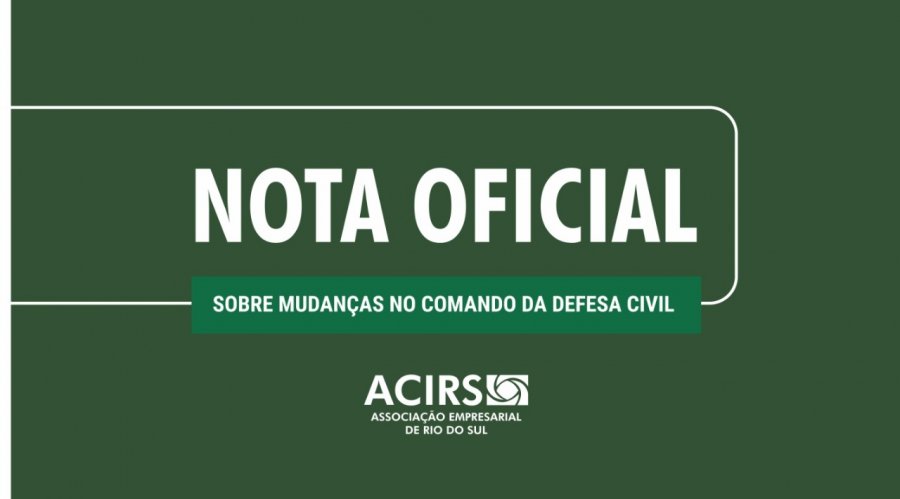 Nota sobre mudanças no comando da secretaria de estado da Defesa Civil