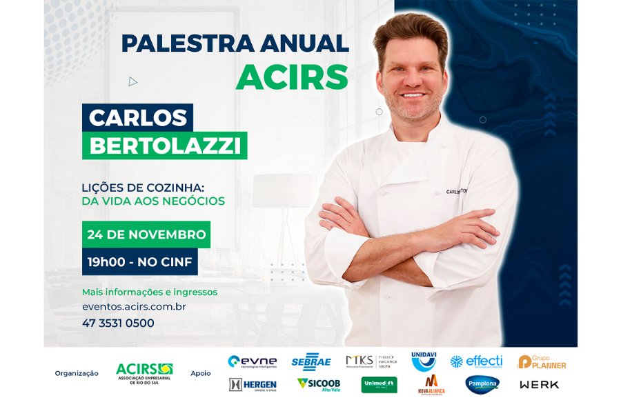 Participe da Palestra Anual ACIRS com Carlos Bertolazzi