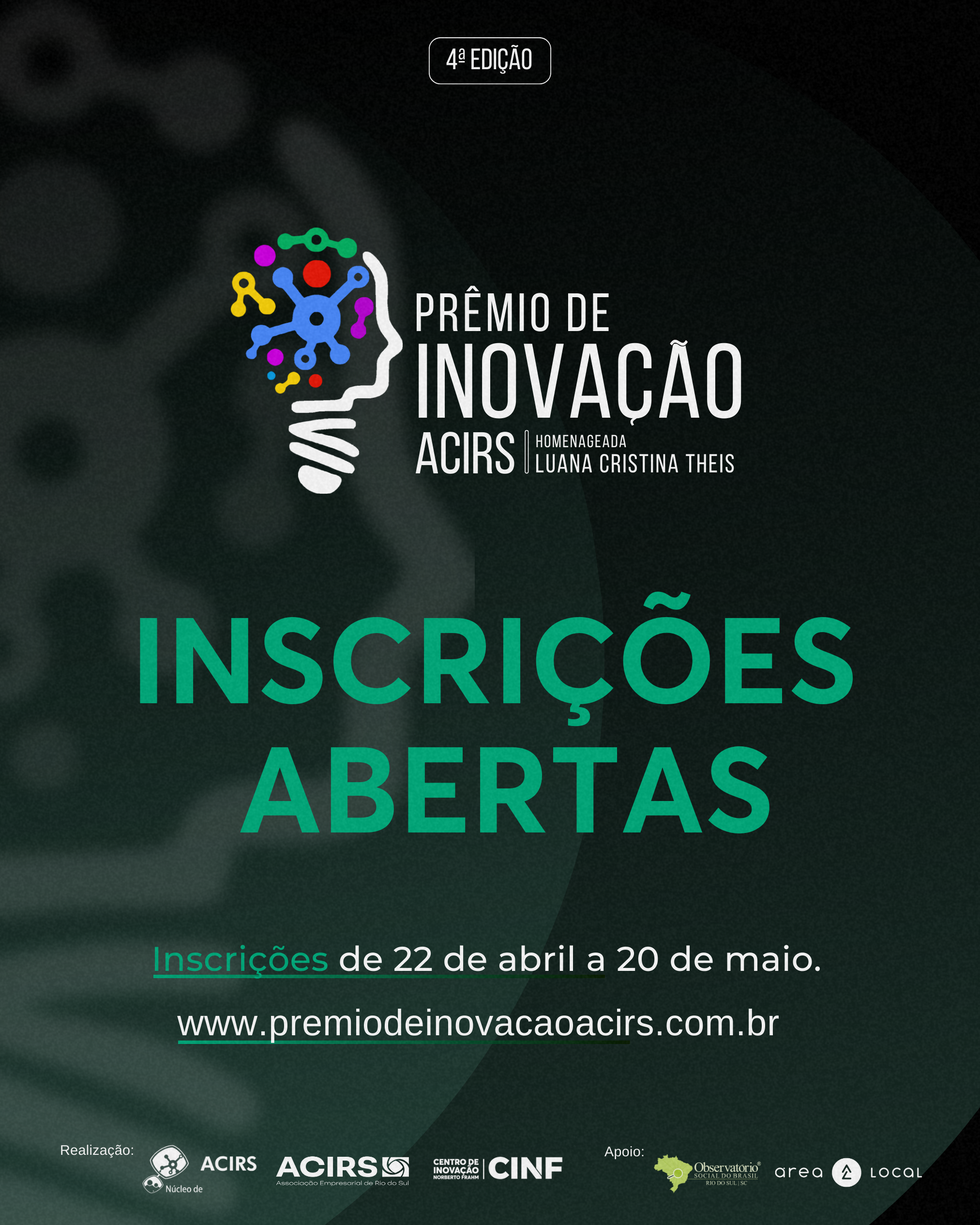 Imagem destaque na postagem INSCRIÇÕES ABERTAS – Prêmio de Inovação ACIRS 2024